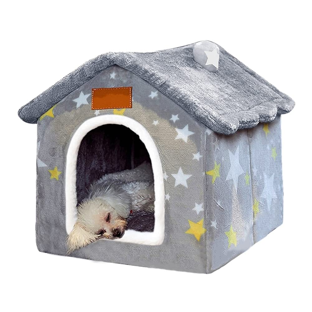 Dog House Indoor Memory Sponge, Foldable Dog House Kennel Bed Mat with Cushion for Small Medium Large Dogs Cats, Winter Warm Cat Nest Puppy Cave Sofa Pet Products (Medium)