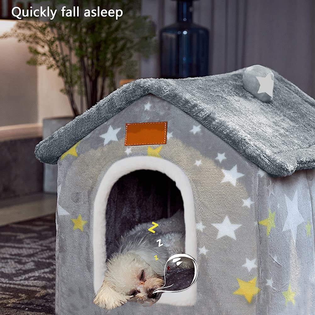 Dog House Indoor Memory Sponge, Foldable Dog House Kennel Bed Mat with Cushion for Small Medium Large Dogs Cats, Winter Warm Cat Nest Puppy Cave Sofa Pet Products (Medium)