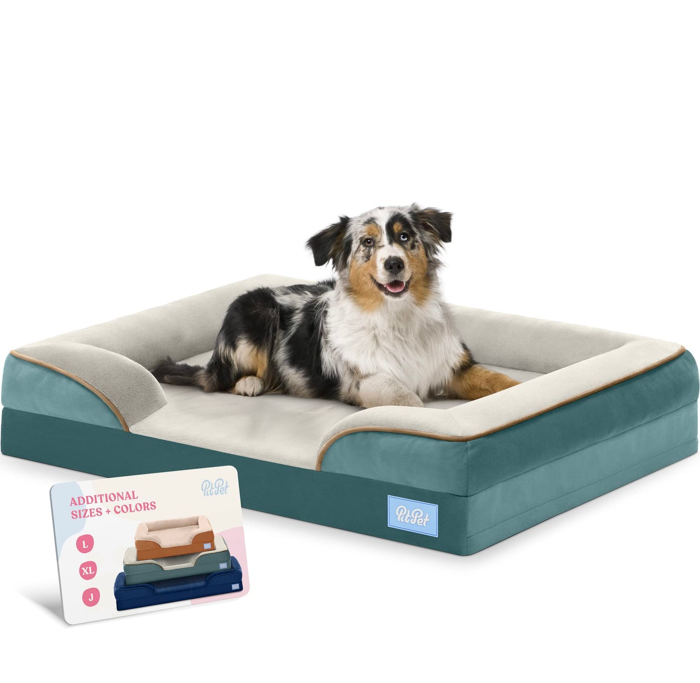 Orthopedic Sofa Dog Bed - Ultra Comfortable Dog Beds for Medium Dogs - Breathable & Waterproof Pet Bed- Egg Foam Sofa Bed with Extra Head and Neck Support - Removable Washable Cover & Nonslip Bottom.