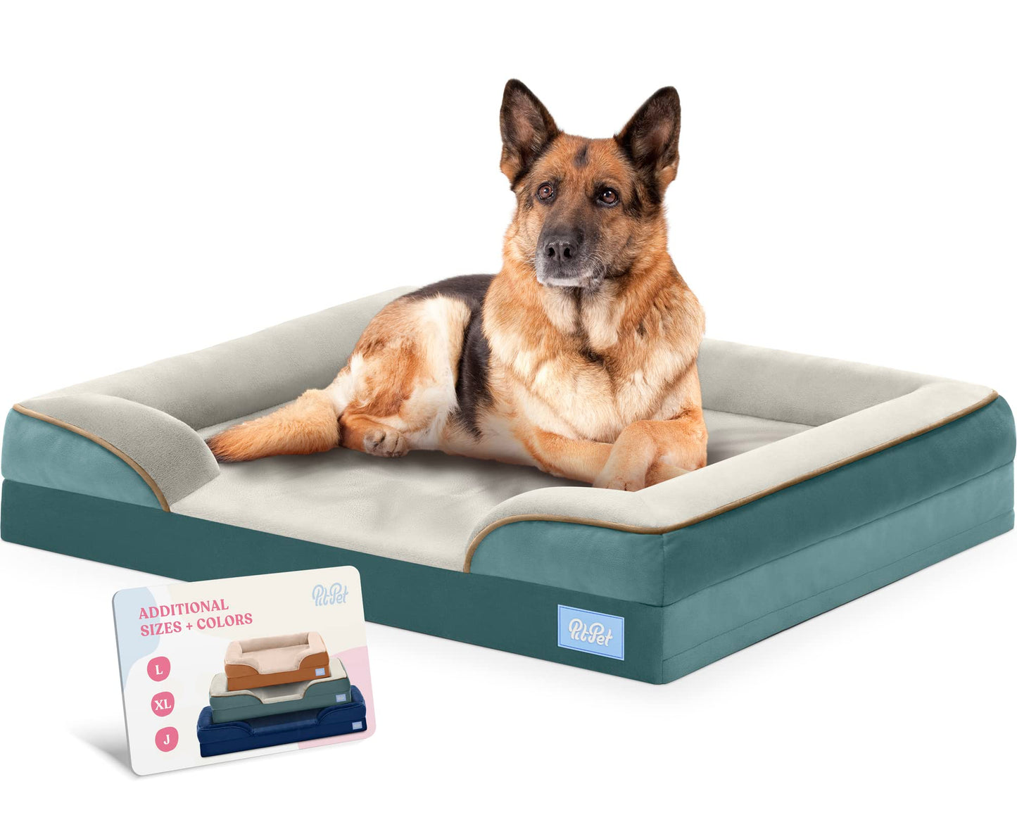 Orthopedic Sofa Dog Bed - Ultra Comfortable Dog Beds for Medium Dogs - Breathable & Waterproof Pet Bed- Egg Foam Sofa Bed with Extra Head and Neck Support - Removable Washable Cover & Nonslip Bottom.