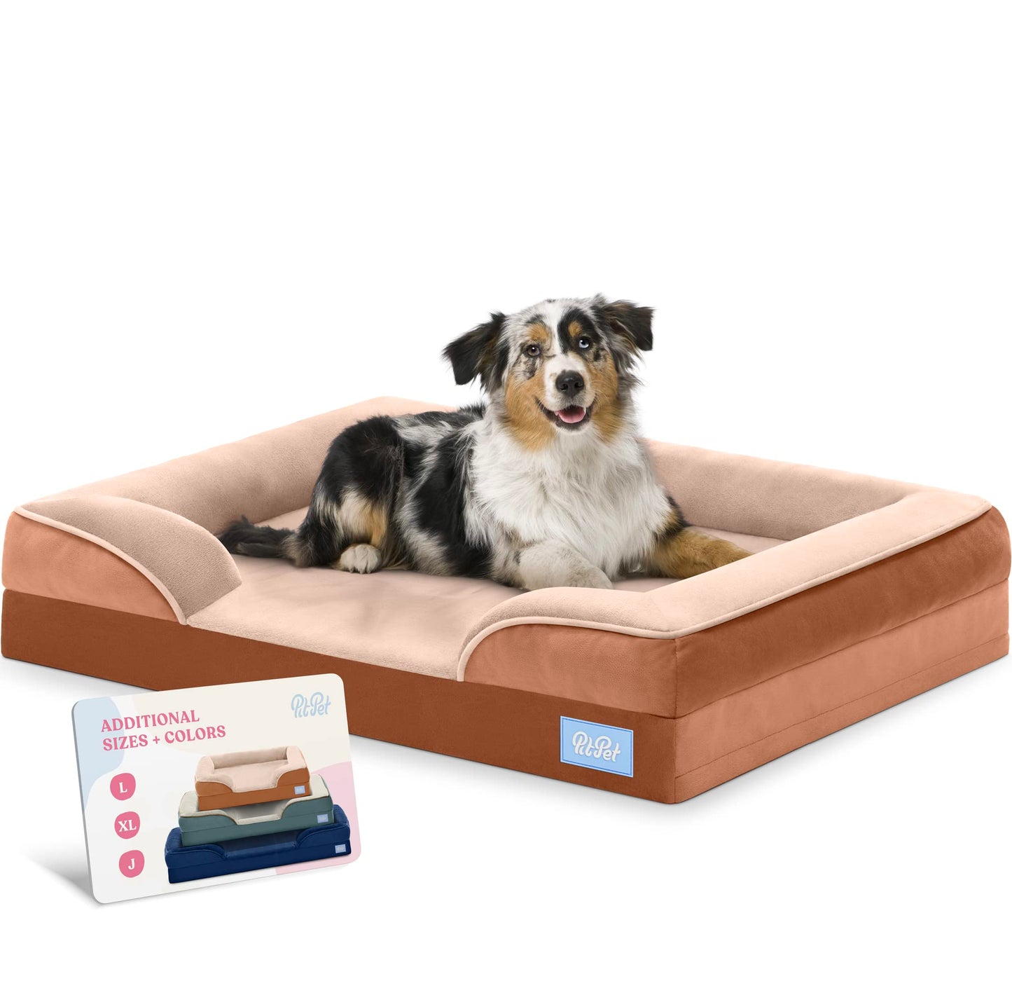 Orthopedic Sofa Dog Bed - Ultra Comfortable Dog Beds for Medium Dogs - Breathable & Waterproof Pet Bed- Egg Foam Sofa Bed with Extra Head and Neck Support - Removable Washable Cover & Nonslip Bottom.