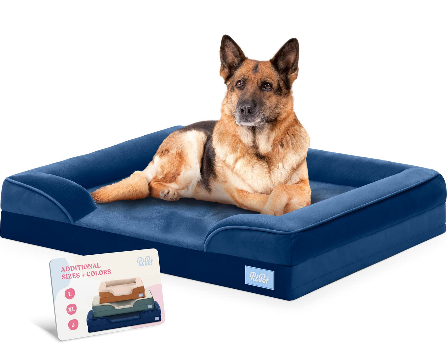 Orthopedic Sofa Dog Bed - Ultra Comfortable Dog Beds for Medium Dogs - Breathable & Waterproof Pet Bed- Egg Foam Sofa Bed with Extra Head and Neck Support - Removable Washable Cover & Nonslip Bottom.