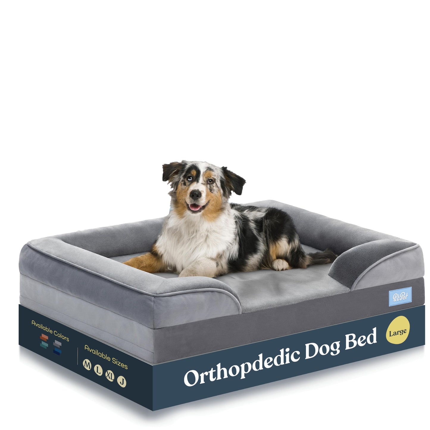 Orthopedic Sofa Dog Bed - Ultra Comfortable Dog Beds for Medium Dogs - Breathable & Waterproof Pet Bed- Egg Foam Sofa Bed with Extra Head and Neck Support - Removable Washable Cover & Nonslip Bottom.