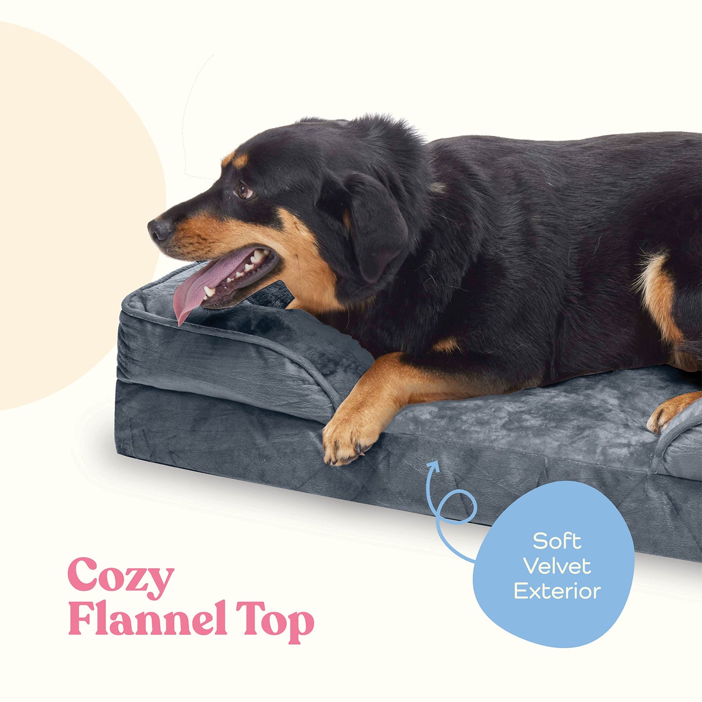 Orthopedic Sofa Dog Bed - Ultra Comfortable Dog Beds for Medium Dogs - Breathable & Waterproof Pet Bed- Egg Foam Sofa Bed with Extra Head and Neck Support - Removable Washable Cover & Nonslip Bottom.