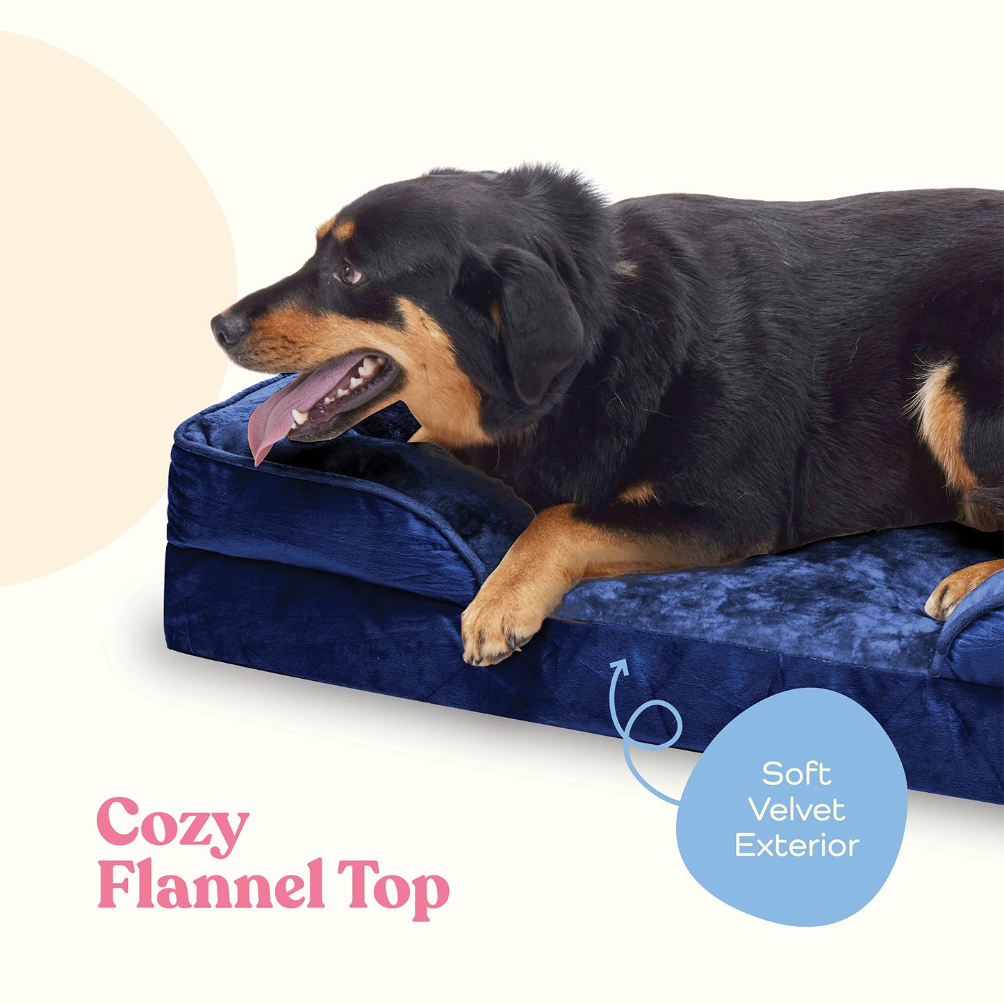 Orthopedic Sofa Dog Bed - Ultra Comfortable Dog Beds for Medium Dogs - Breathable & Waterproof Pet Bed- Egg Foam Sofa Bed with Extra Head and Neck Support - Removable Washable Cover & Nonslip Bottom.