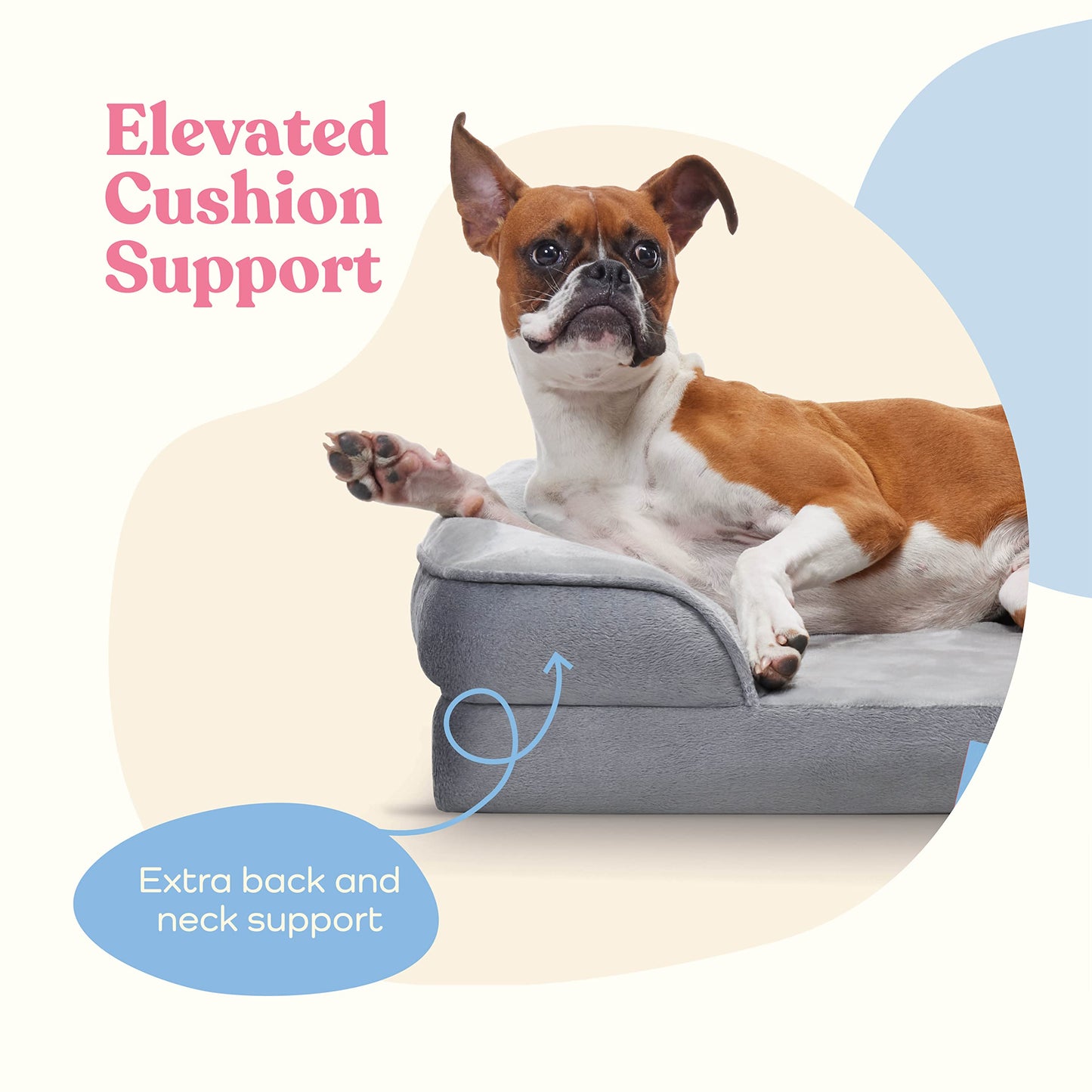 Orthopedic Sofa Dog Bed - Ultra Comfortable Dog Beds for Medium Dogs - Breathable & Waterproof Pet Bed- Egg Foam Sofa Bed with Extra Head and Neck Support - Removable Washable Cover & Nonslip Bottom.