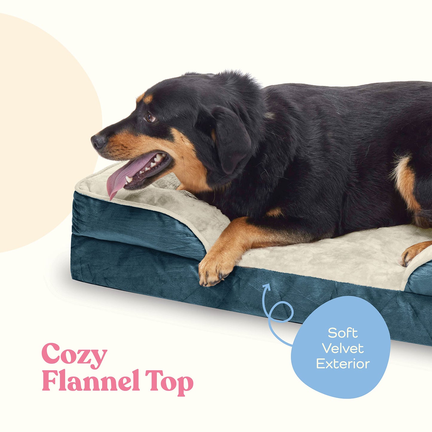 Orthopedic Sofa Dog Bed - Ultra Comfortable Dog Beds for Medium Dogs - Breathable & Waterproof Pet Bed- Egg Foam Sofa Bed with Extra Head and Neck Support - Removable Washable Cover & Nonslip Bottom.