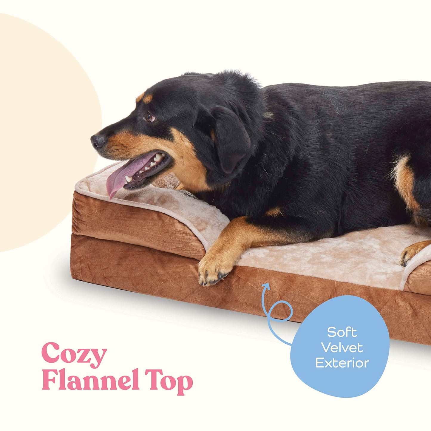 Orthopedic Sofa Dog Bed - Ultra Comfortable Dog Beds for Medium Dogs - Breathable & Waterproof Pet Bed- Egg Foam Sofa Bed with Extra Head and Neck Support - Removable Washable Cover & Nonslip Bottom.