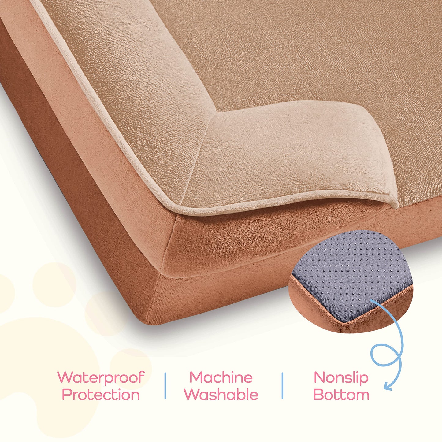 Orthopedic Sofa Dog Bed - Ultra Comfortable Dog Beds for Medium Dogs - Breathable & Waterproof Pet Bed- Egg Foam Sofa Bed with Extra Head and Neck Support - Removable Washable Cover & Nonslip Bottom.